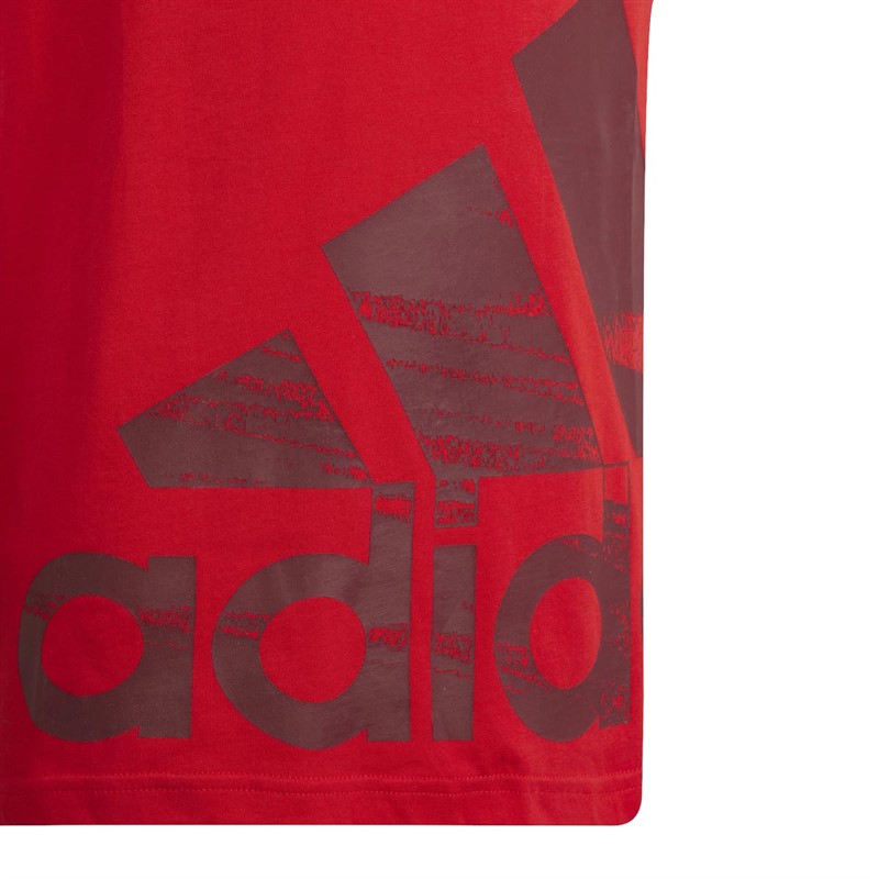 adidas Junior Logo T-Shirt Vivid Red/Shadow Red