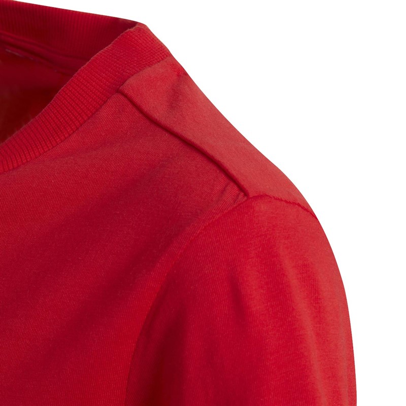 adidas Junior Logo T-Shirt Vivid Red/Shadow Red
