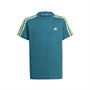 adidas Junior adidas Essentials 3-Stripes T-Shirt Legacy Teal/Pulse Lime