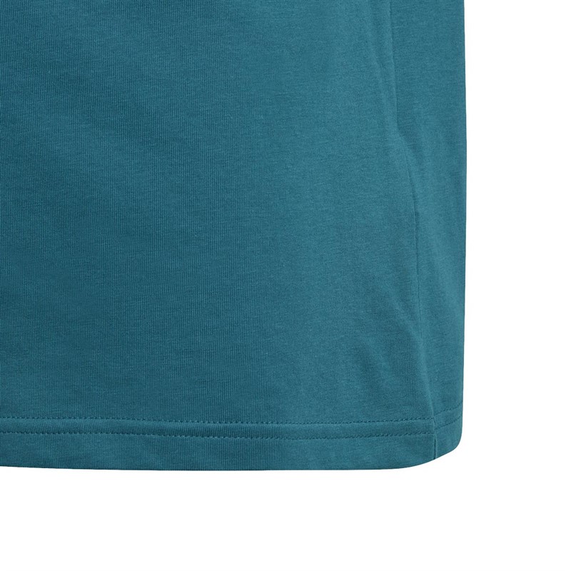 adidas Junior adidas Essentials 3-Stripes T-Shirt Legacy Teal/Pulse Lime