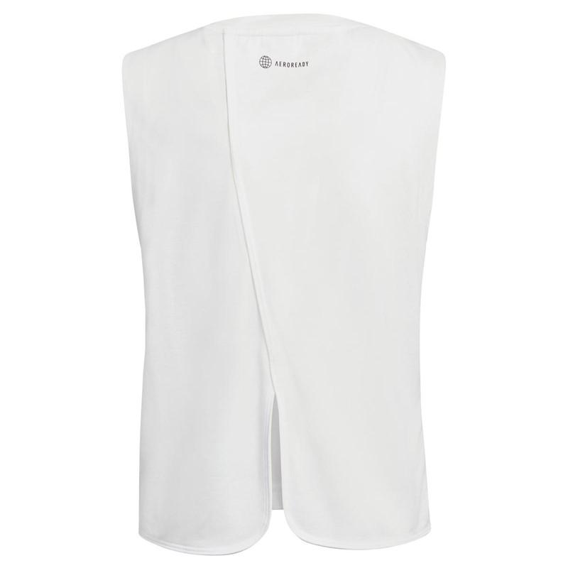 adidas Junior Girls Aeroready Girl Power Tank Top White/Magic Lilac
