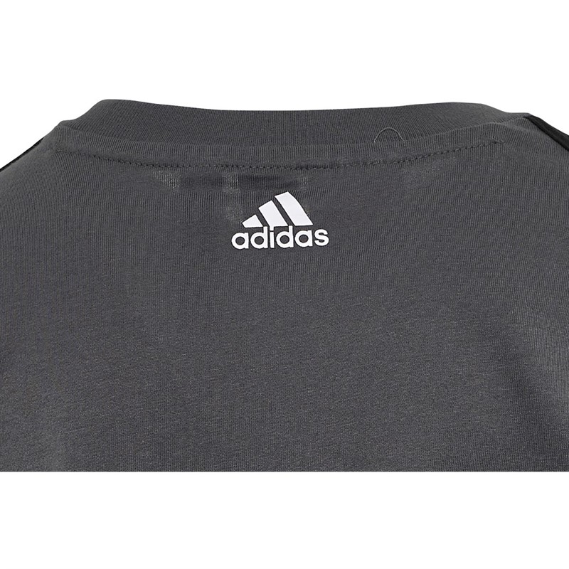 adidas Junior Logo T-Shirt Grey Five