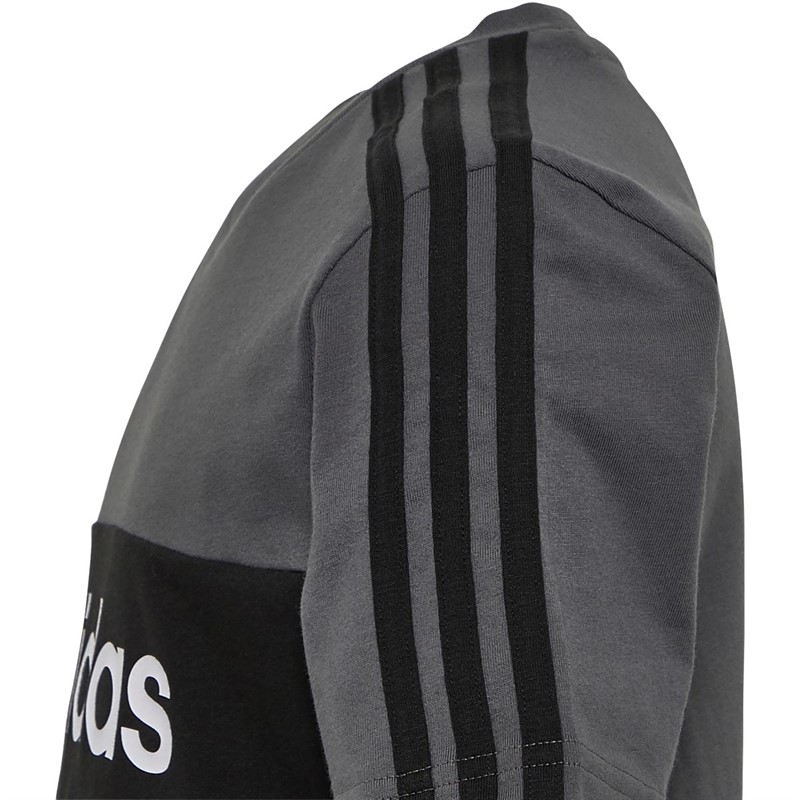adidas Junior Logo T-Shirt Grey Five