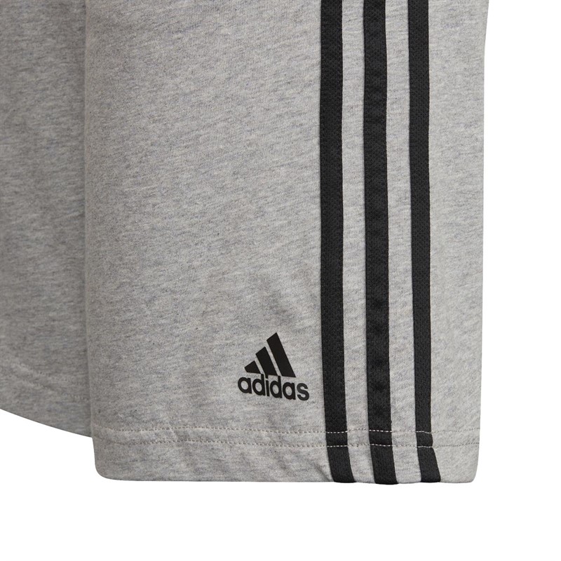 adidas Junior adidas Essentials 3-Stripes Shorts Medium Grey Heather/Black