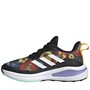 adidas Girls Fortarun International Women's Day Graphic Elastic Lace Top Strap Running Trainers Core Black/Footwear White/Bold Gold