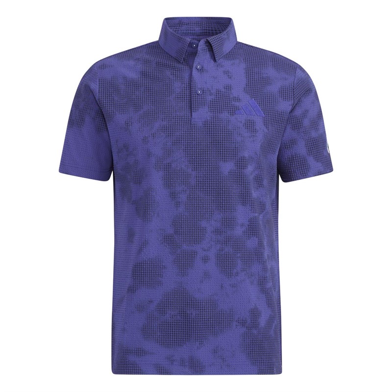 adidas Mens Play Green Spray-Dyed Golf Polo Legacy Indigo/Black