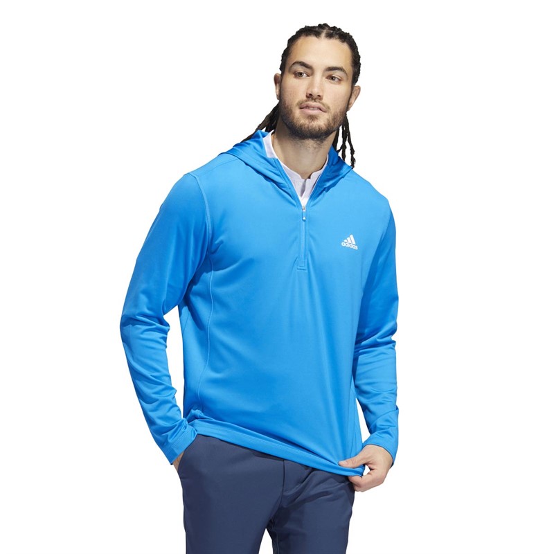 Buy adidas Mens Primegreen Golf Hoodie Blue Rush