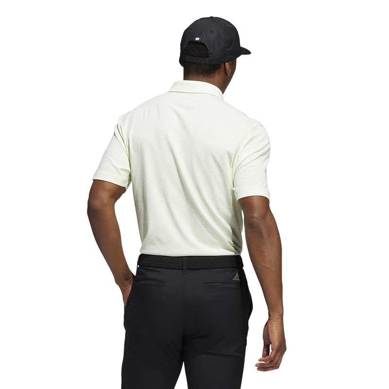 adidas Mens Abstract Print Polo Shirt White/Pulse Lime