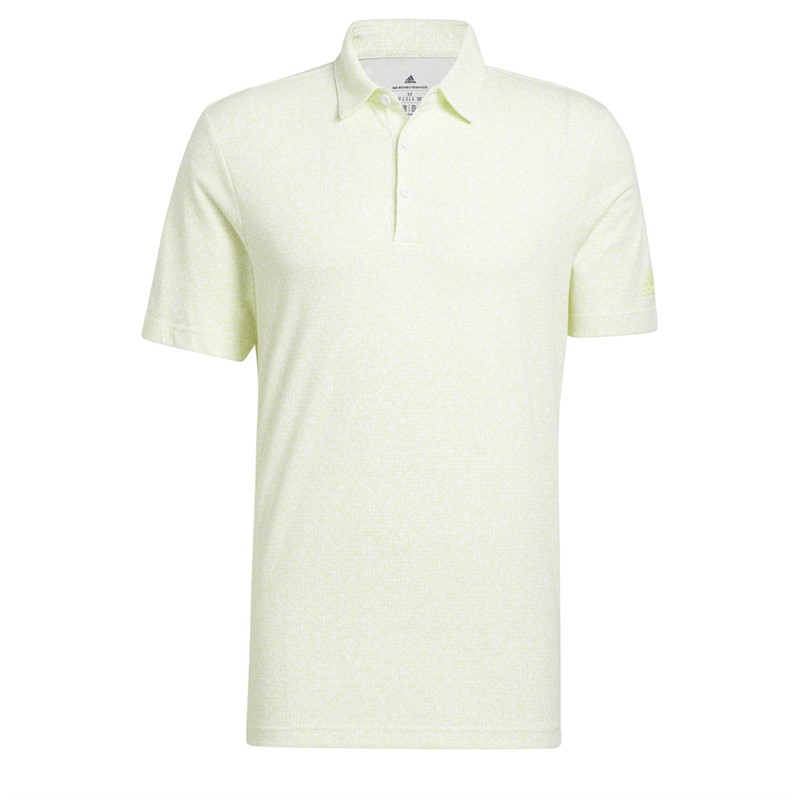 adidas Mens Abstract Print Polo Shirt White/Pulse Lime