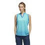 adidas Womens Sport Performance Gradient Sleeveless Polo Shirt Blue Rush