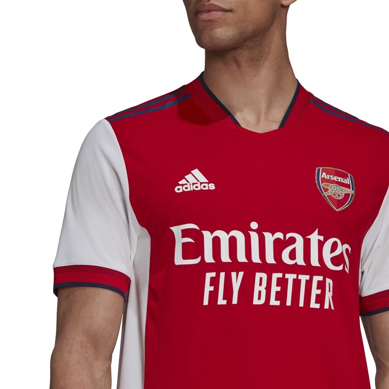 adidas Mens AFC Arsenal Authentic Home Jersey White/Scarlett