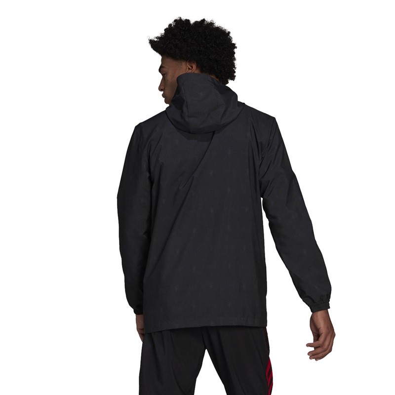 adidas Mens MUFC Manchester United Windbreaker Black