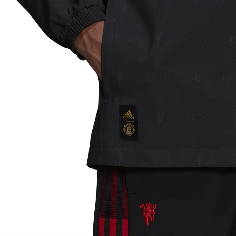 adidas Mens MUFC Manchester United Windbreaker Black