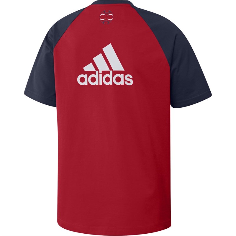 adidas Mens FCB FC Bayern Munich Teamgeist Crew T-Shirt FCB True Red/Night Indigo
