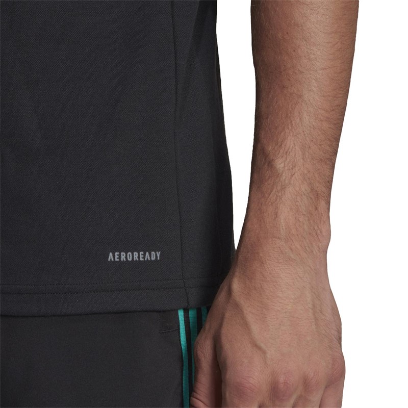 adidas Mens CFC Celtic FC Tiro Polo Shirt Black