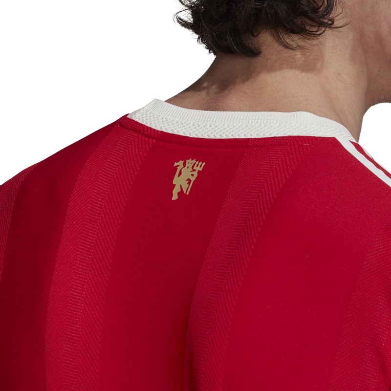 adidas Mens MUFC Manchester United Authentic Home Jersey Real Red