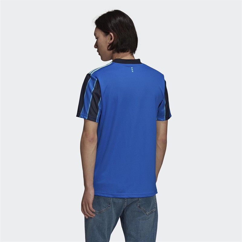 adidas Mens AFC Ajax Amsterdam Away Jersey Glow Blue/Legend Ink