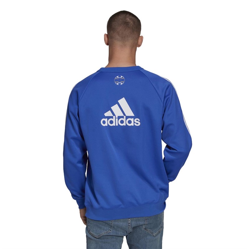 adidas Mens JFC Juventus Teamgeist Crew Sweatshirt Hi Res Blue