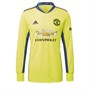 adidas Mens MUFC Manchester United Away Goalkeeper Jersey Shock Yellow/Navy Blue