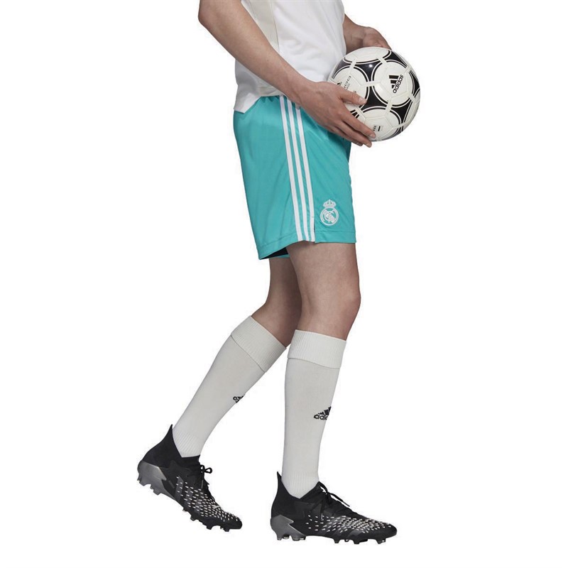 adidas Mens RMCF Real Madrid Third Shorts Hi Res Aqua