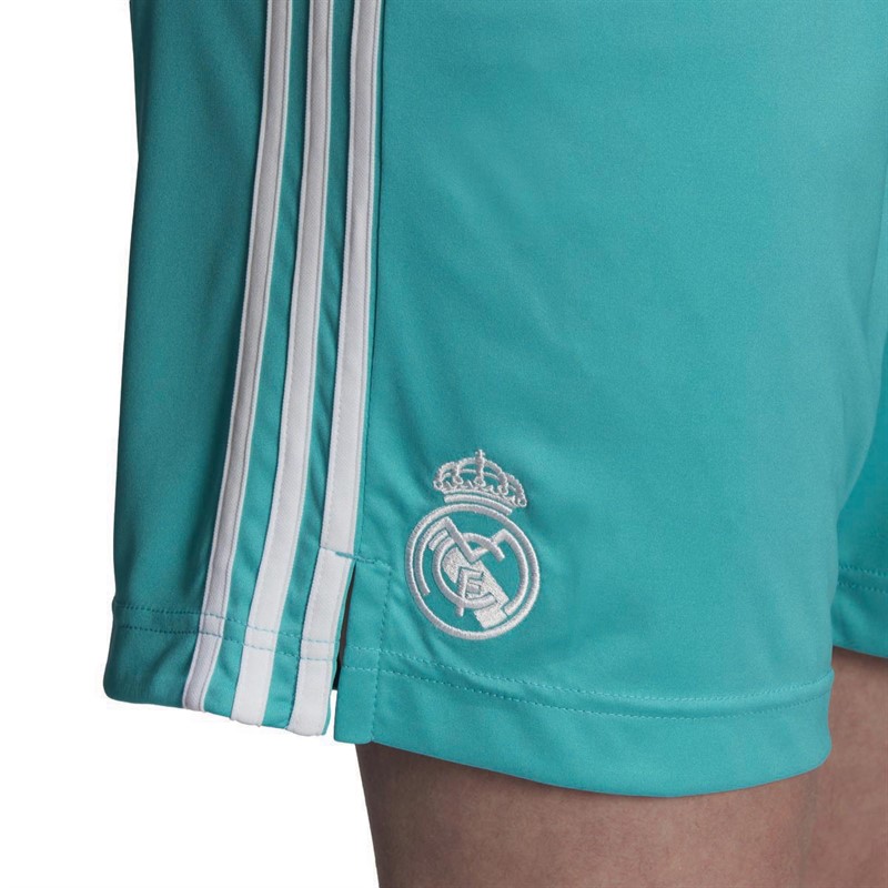 adidas Mens RMCF Real Madrid Third Shorts Hi Res Aqua