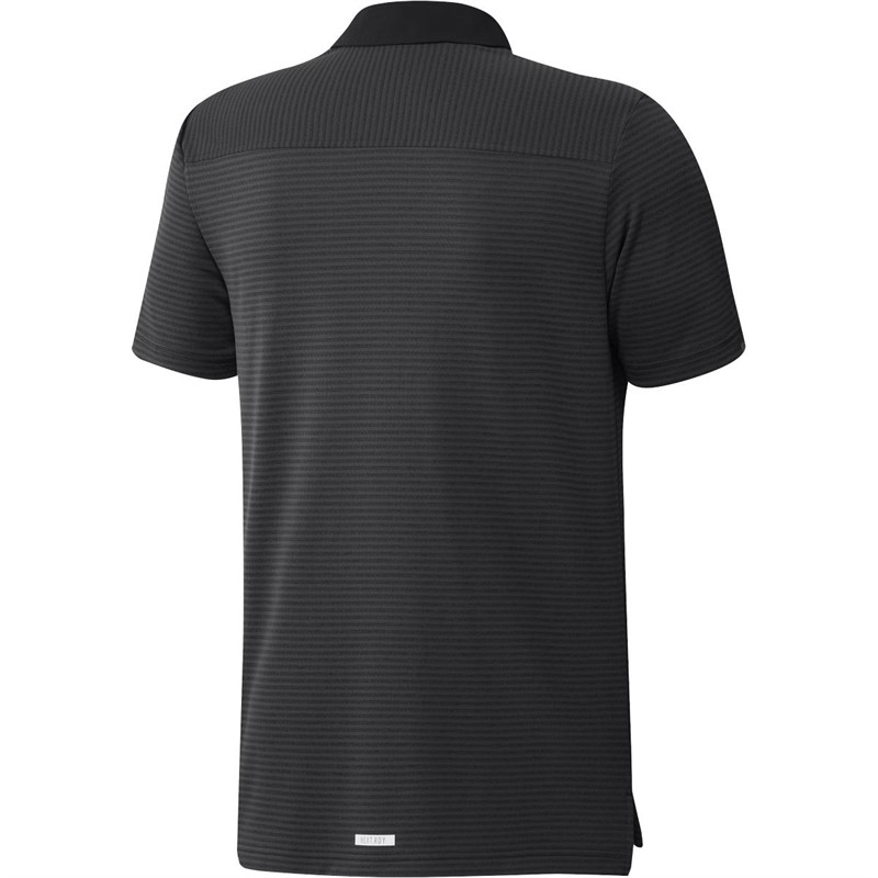 adidas Herren Heat.Rdy Micro-Stripe Golf Kurzarm Polohemden Schwarz