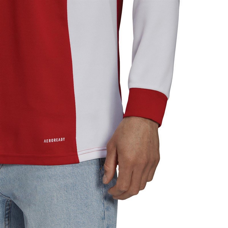 adidas Mens AFC Arsenal Long Sleeve Home Jersey White/Scarlet