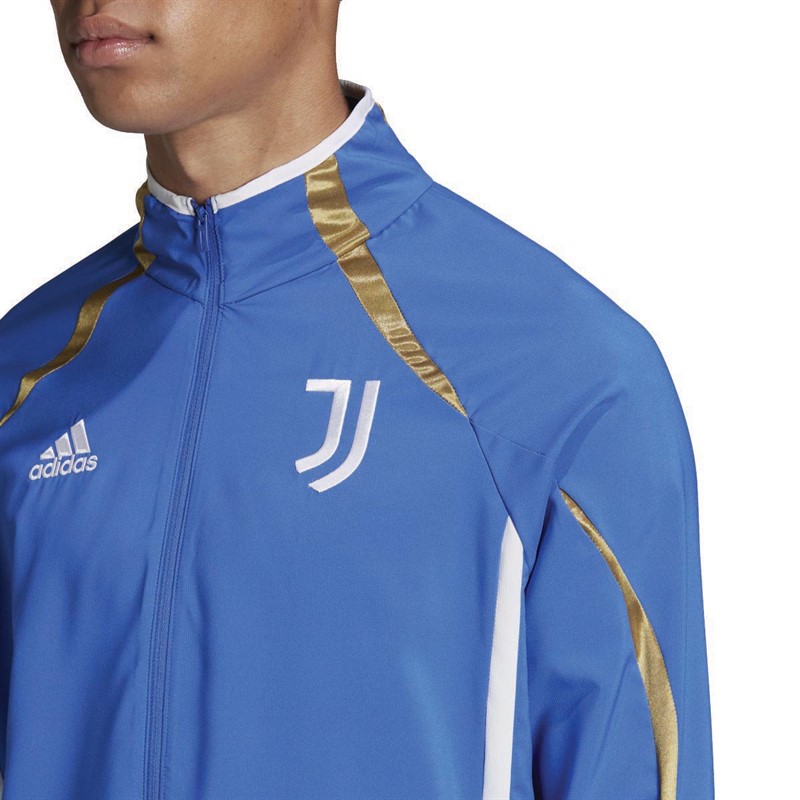 adidas Mens JFC Juventus Teamgeist Woven Jacket Hi Res Blue