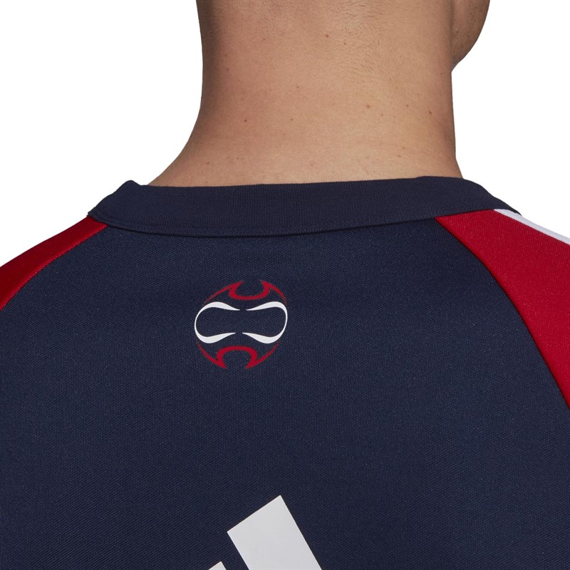 adidas Mens FCB FC Bayern Munich Teamgeist Crew Sweatshirt Night Indigo/FCB True Red