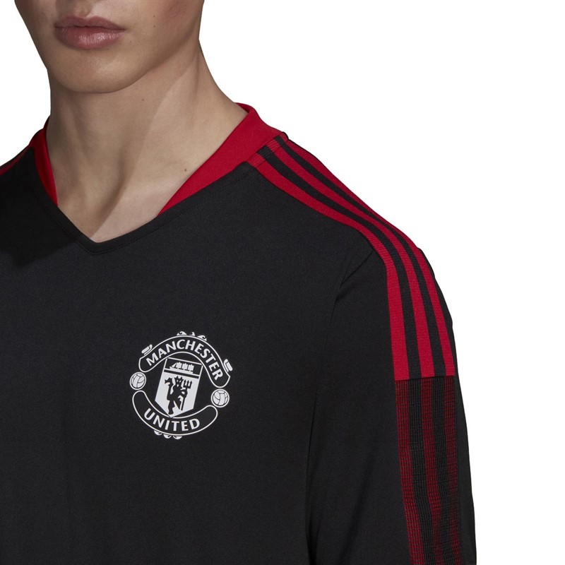 adidas Mens MUFC Manchester United Tiro Training Jersey Black