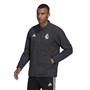 adidas Mens RMCF Real Madrid Travel Coach Jacket Carbon/Chalk White