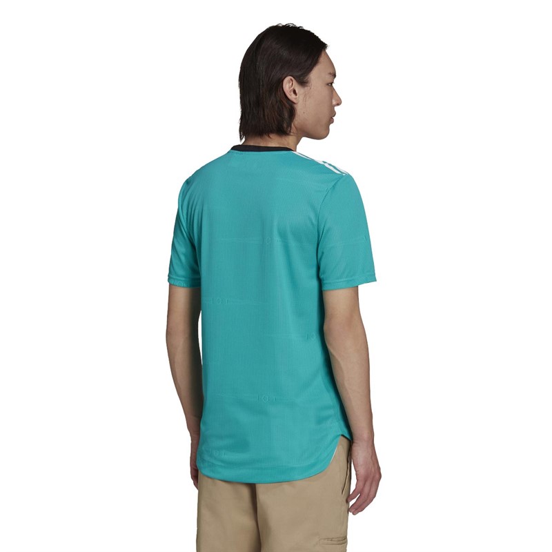 adidas Mens RMCF Real Madrid Authentic Third Jersey Hi Res Aqua