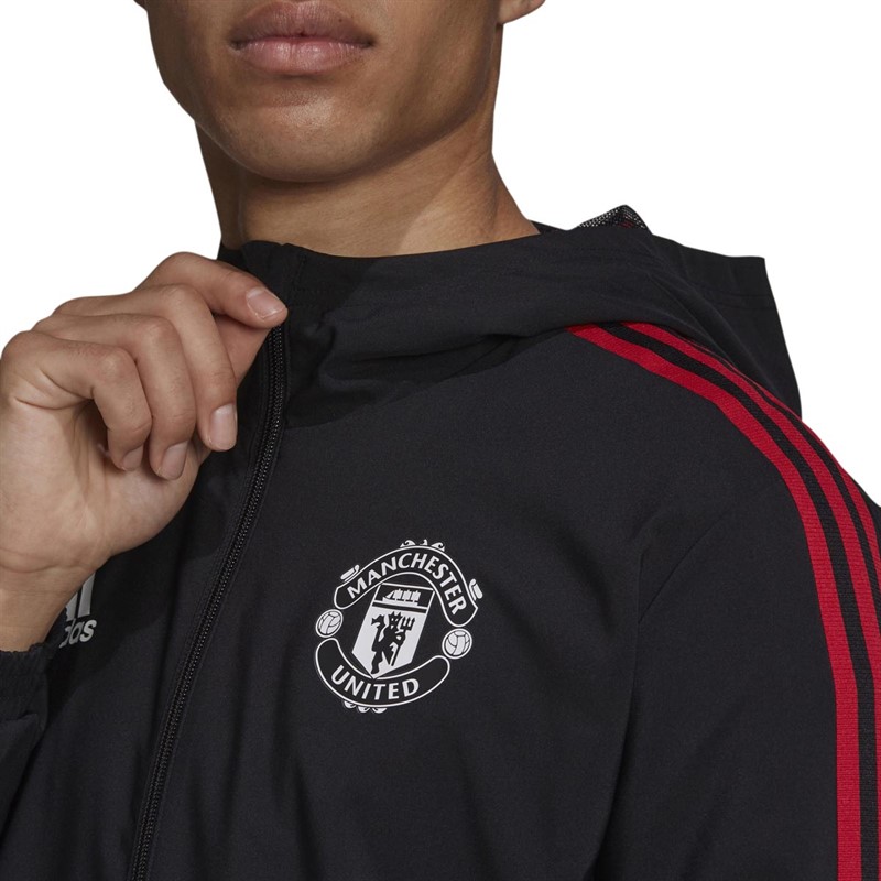 adidas Mens MUFC Manchester United Tiro Presentation Track Top Black
