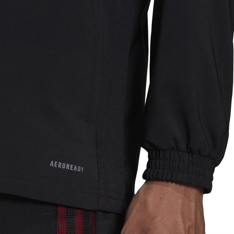 adidas Mens MUFC Manchester United Tiro Presentation Track Top Black