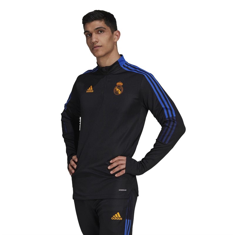 adidas Mens RMCF Real Madrid Tiro Training Top Black