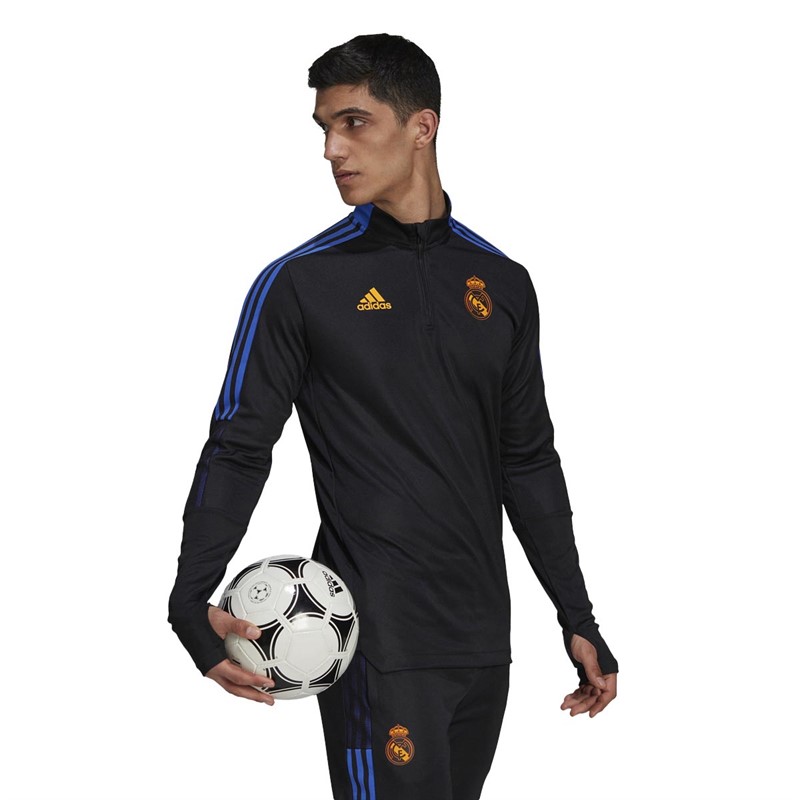 adidas Mens RMCF Real Madrid Tiro Training Top Black