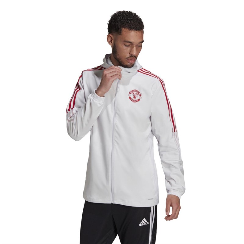 adidas Mens MUFC Manchester United Tiro Presentation Track Top Dash Grey