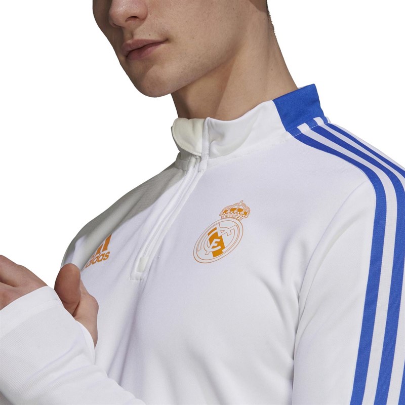 adidas Mens RMCF Real Madrid Tiro Training Top White