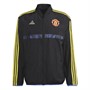 adidas Mens MUFC Manchester United Icons Woven Jacket Black