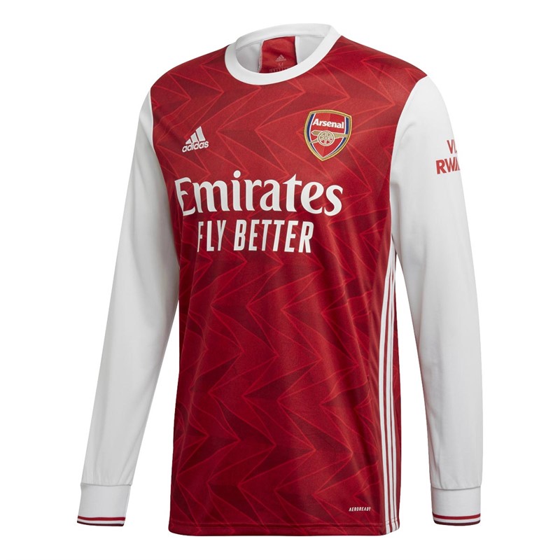 adidas Mens AFC Arsenal Long Sleeve Home Jersey Active Maroon/White