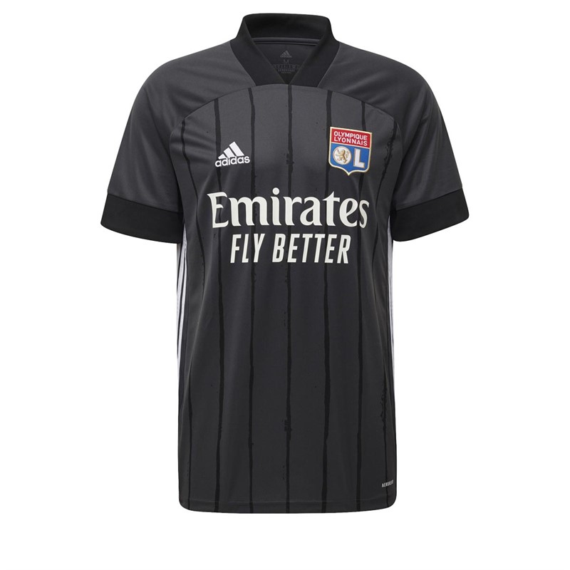 adidas Mens OL Olympique Lyonnais Away Jersey Carbon