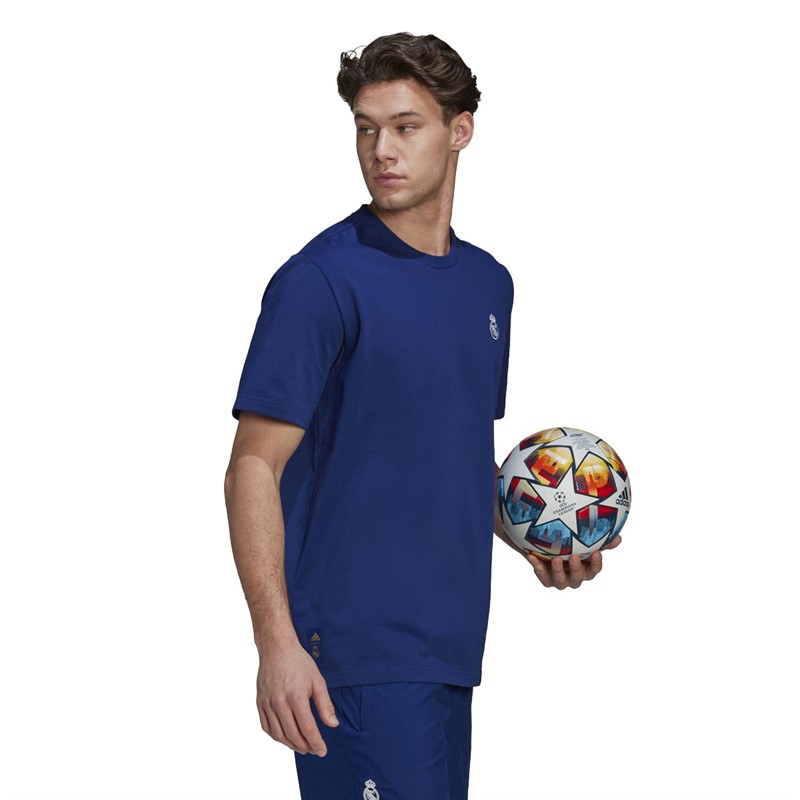 adidas Mens RMCF Real Madrid T-Shirt Victory Blue