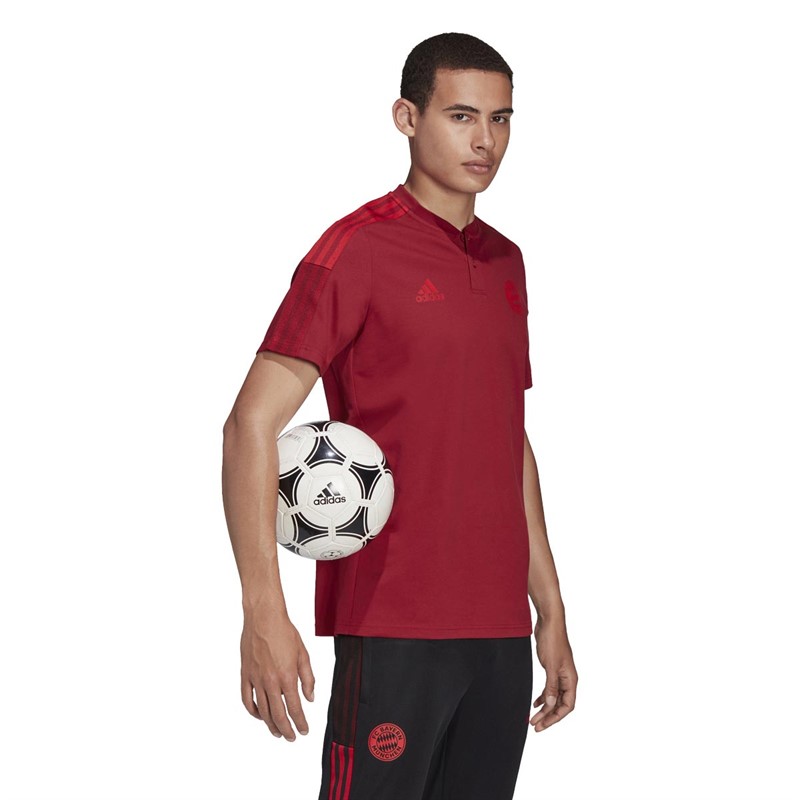 adidas Mens FCB FC Bayern Munich Tiro Polo Shirt Craft Red