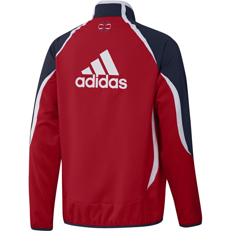 adidas Mens FCB FC Bayern Munich Teamgeist Woven Jacket FCB True Red/Night Indigo