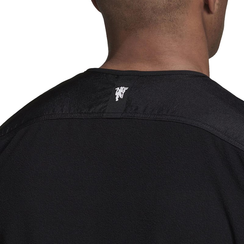 adidas Mens MUFC Manchester United Travel Mid-Layer Jacket Black