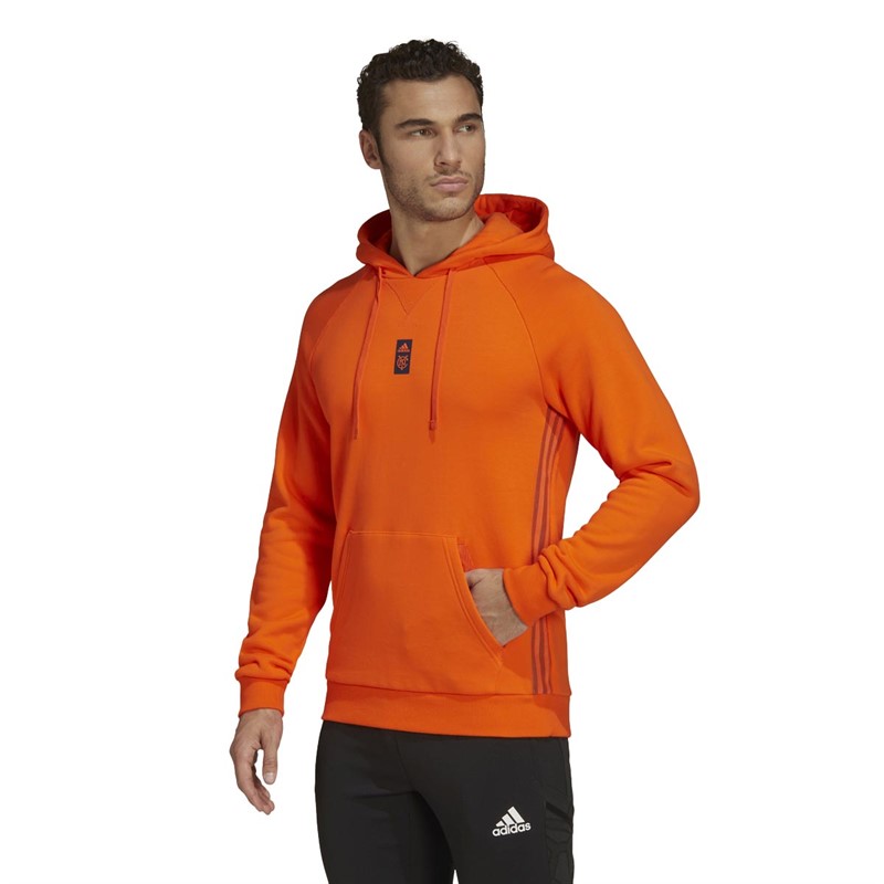 adidas Mens New York City FC Travel Hoodie Orange