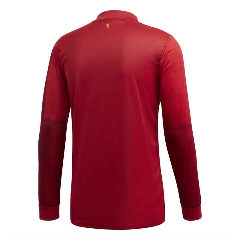 adidas Mens FEF Spain Long Sleeve Home Jersey Victory Red