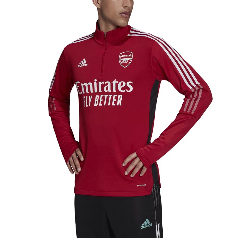 adidas Mens AFC Arsenal Tiro Warm Top Active Maroon