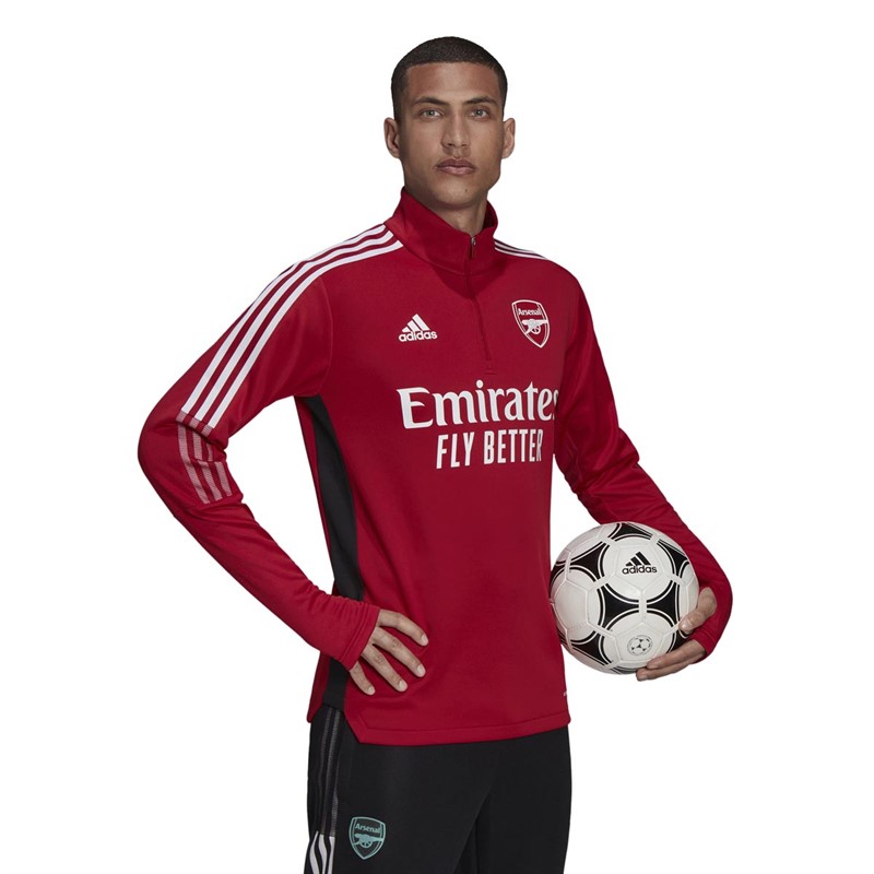 adidas Mens AFC Arsenal Tiro Warm Top Active Maroon