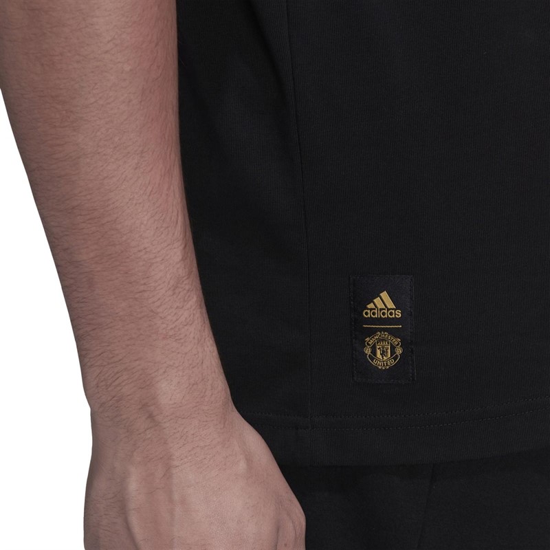 adidas Mens MUFC Manchester United T-Shirt Black